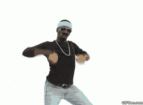 a man wearing sunglasses , a headband , and a necklace is dancing on a white background .