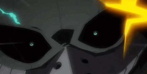 a close up of a person 's face with a yellow star coming out of it .