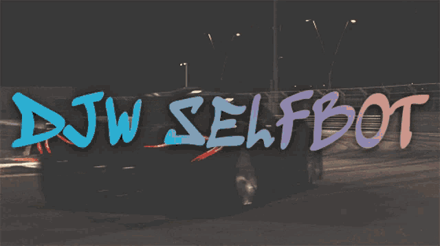 a picture of a race track with the words djw selfbot on it