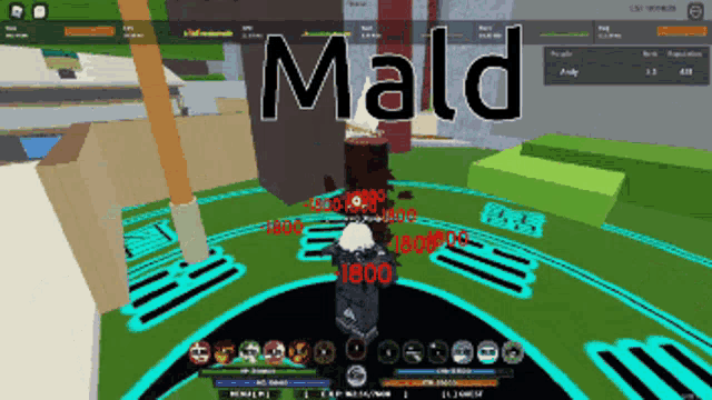 a screenshot of a video game with the word mald on the screen