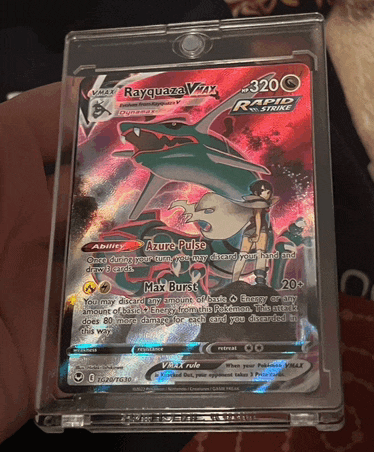 a pokemon card with rayquaza vmax on it