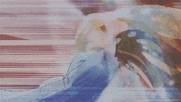 a painting of a person holding a leaf with a purple background