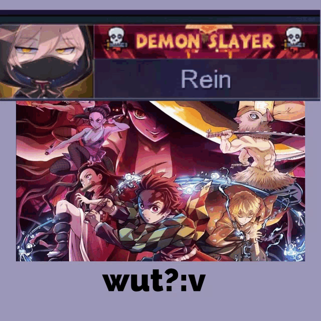 a poster for demon slayer rein shows a group of anime characters on it