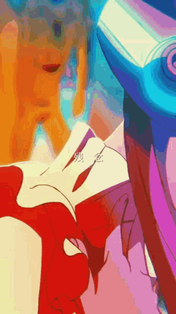 a close up of a person 's face with a red bow on it