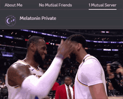 two basketball players are shaking hands in front of a screen that says " melatonin private "