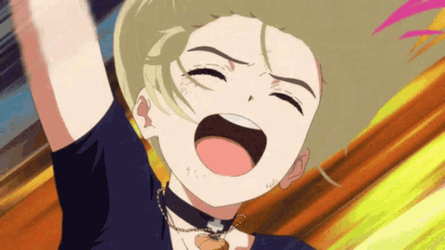 a close up of a girl screaming with her mouth open
