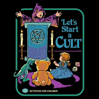 a children 's book titled let 's start a cult