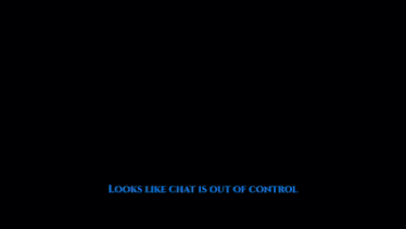 a man sitting in front of a wall with the words " looks like chat is out of control " above him