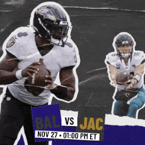 an advertisement for a football game between the ravens and the jaguars