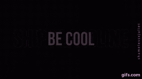 a black background with white text that says ship klaroline on it .