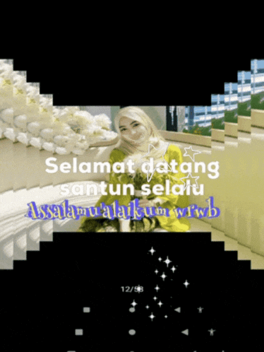 a picture of a woman with the words selamat datang