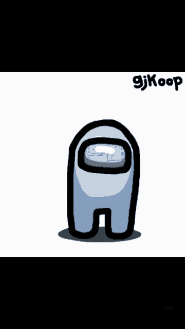 a white among us character with a black outline on a white background