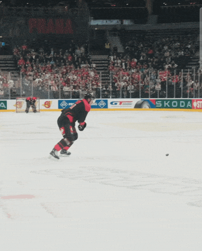 a hockey game is being played in a stadium with a sign that says ' allianz ' on it