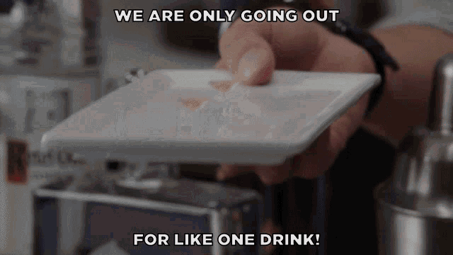 a person holding a plate that says we are only going out