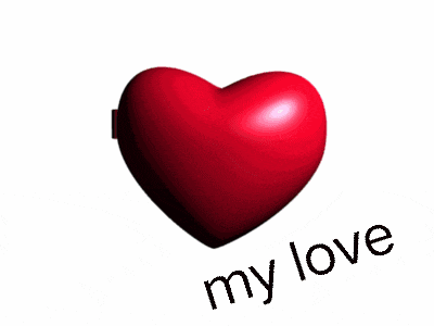 two red hearts with a picture of a boy and the words " my love " below them
