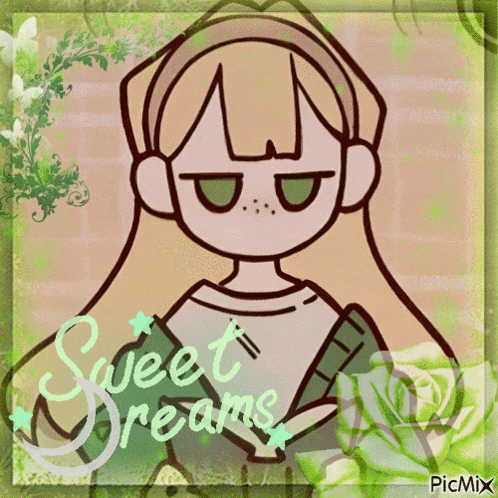 a drawing of a girl with the words sweet dreams on the bottom
