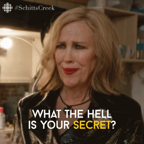 What The Hell Is Your Secret Moira Rose GIF - What The Hell Is Your Secret Moira Rose Moira GIFs
