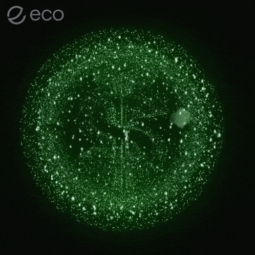 a green background with the word eco at the top