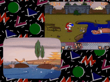 a collage of cartoons with the letter m on the bottom
