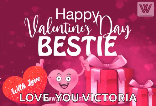 a happy valentine 's day bestie greeting card