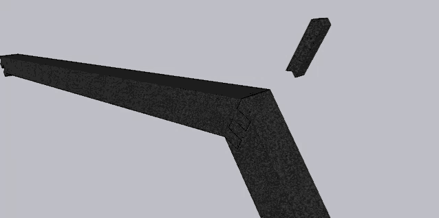 a computer generated image of a piece of concrete being broken in half .