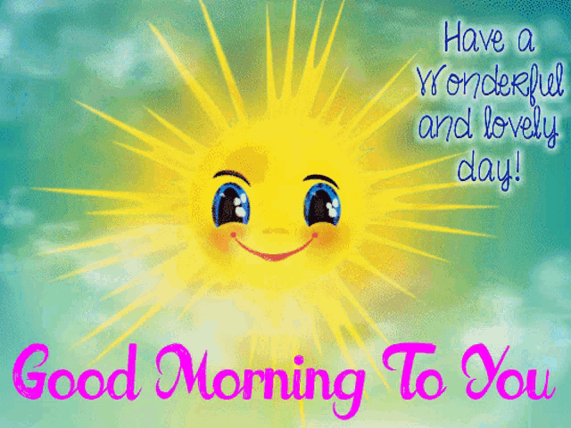 a picture of a smiling sun with the words " have a wonderful and lovely day " below it