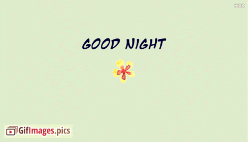 a flower with the words " good night " written on it