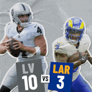 Los Angeles Rams (3) Vs. Las Vegas Raiders (10) First-second Quarter Break GIF - Nfl National Football League Football League GIFs