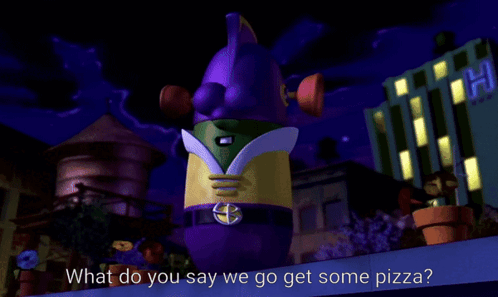 Veggietales Larryboy GIF - Veggietales Larryboy Lets Get Pizza GIFs