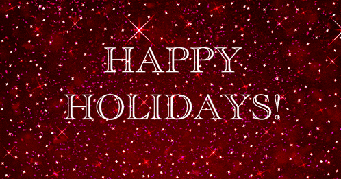 a red background with the words happy holidays