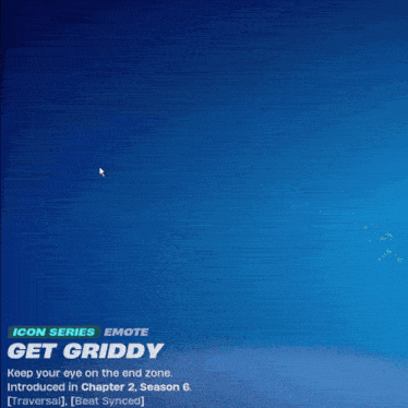 an icon series emote called get griddy is shown