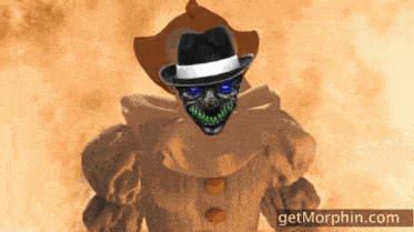 a picture of a clown with the website getmorphin.com on the bottom right