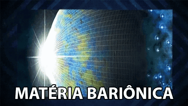 a blue background with the words materia barionica in white letters