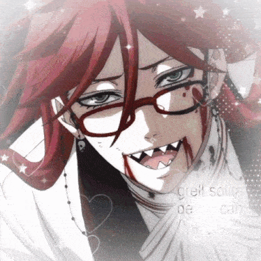 a drawing of a man with red hair and glasses with the words " gretl solita de carpe " written on the bottom