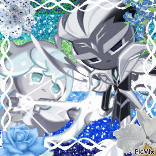 a couple of cartoon characters are standing next to each other with a picmix watermark on the bottom right