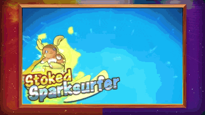 a picture of a cartoon character with the words stoked sparksurfer above it