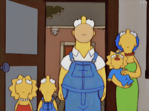a cartoon of homer simpson standing in a doorway