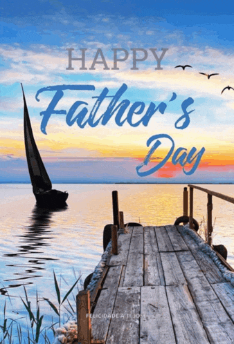 a happy father 's day greeting card with a sailboat in the water