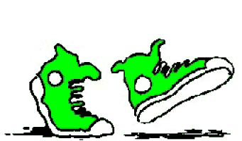 a pair of green and white sneakers with white laces on a white background .