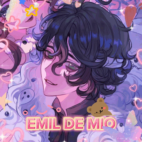 a drawing of a boy with the name emil de mio on the bottom