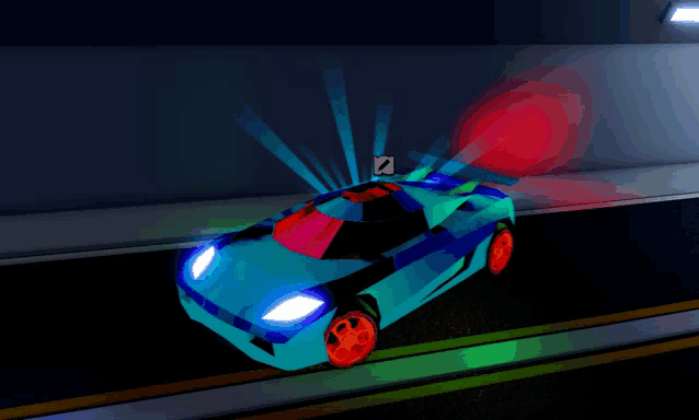 a blue car with the number 2 on the side of it
