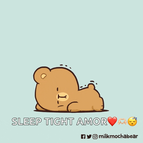 a cartoon of two teddy bears with the words sleep tight amor above them