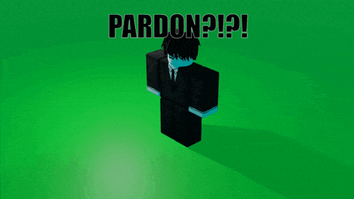 a cartoon character with black hair and a mustache says pardon ?