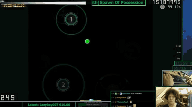 a screenshot of a video game with the words of possession visible