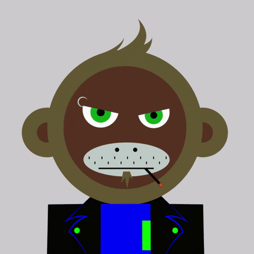 a cartoon of a monkey smoking a cigarette