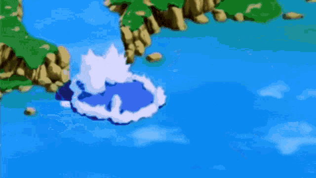 a cartoon character is flying through the air while holding a sword