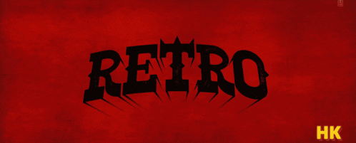 a red background with the word retro in black