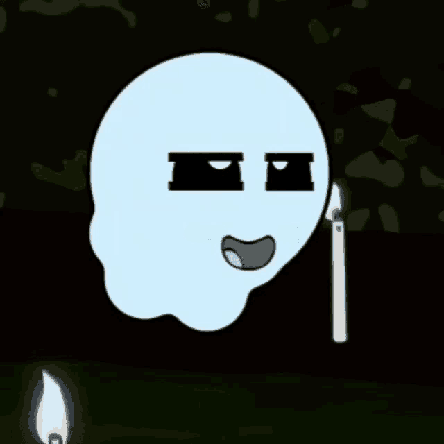 a cartoon ghost is holding a lit candle in his hand