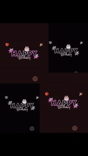 a happy birthday greeting card with a cake and flowers