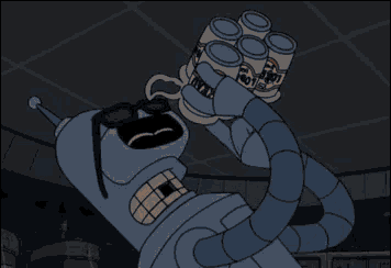 a cartoon character is holding six root beer cans